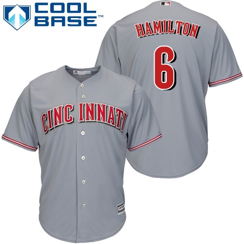Reds #6 Billy Hamilton Grey Cool Base Stitched Youth MLB Jersey